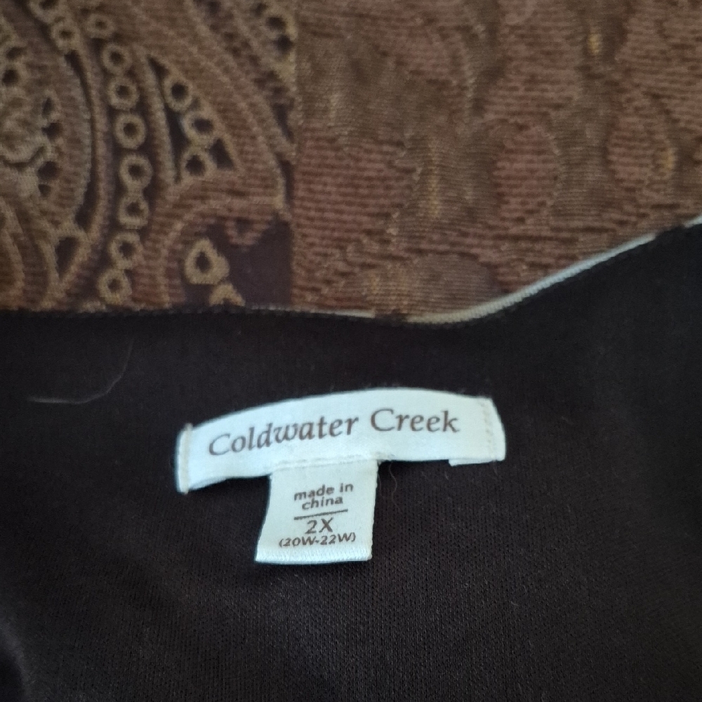 NWT Coldwater Creek Brown and Cream Dress 2X - Picture 5 of 6